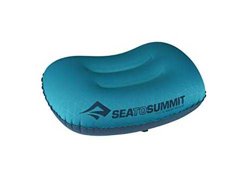 Sea to Summit - Aeros Ultralight Pillow R - Lightest Curved Inflatable Travel Pillow - Stretch-Knit 20D Polyester - Lock System - For Ultralight Backpacking - 36 x 26 x 12cm - Aqua Blue - 60g