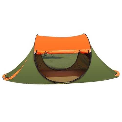 Camping Tent – Foldable Dome Tent, Compact Shelter | Color-Block Waterproof Tent for 3 to 4 Adults, Breathable Gnat-Free Cabin for Trekking Hiking Travel Hunting Beach Backyard Family Trips
