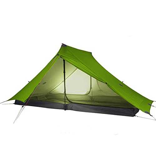 Camping Tents,2022 just 915 Grams 2 Side 20d Light Weight 3 And 4 Season Back PacCamping Tent (Color : Dark Green, Size : 3season)
