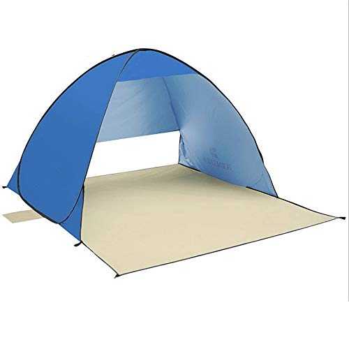 AASSDOO tent UPF 50+ Sun Protection Sunshade Camping Fishing Hiking Awning Easy Set 2-3 People Carrying Bag Waterproof Beach Tent Super Blue Beach