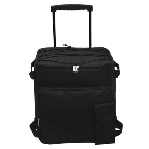 Ice Chest with Wheels, 43L Insulated Coolers with Wheels, Portable Rolling Cooler with Pull Rod, Soft Cooler Bag for Beach Hiking Camping Travel