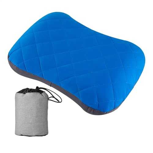 Inflatable Pillow for Camping | Portable Blow Up Camp Pillow - Compressible Washable Backpacking Pillow Ergonomic Design for Comfortable Neck & Lumbar Back Support