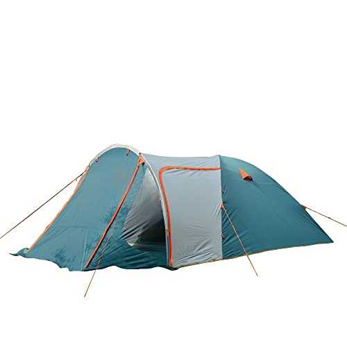 NTK Indy 8 to 9 Person Tent for Camping | Camping Tent with Extended Front, Waterproof Dome & Breathable Mesh | Tent for 8 Person | Warm & Cold Weather Outdoor Family Tent