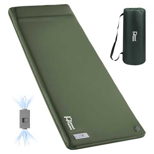 PlanetFlame Self Inflating Camping Mat with Air Pump- Portable Camping Mattress | Fast Inflation/Deflation | Sleepin Mat, Roll mat camping for Indoor Outdoor,Tent, Hiking,Traveling (Army green)