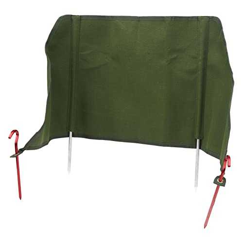 POENVFPO Outdoor Stove Windscreen, Folding Canvas Windshield Camping Windbreak with Support Rods for Picnic Cooking BBQ