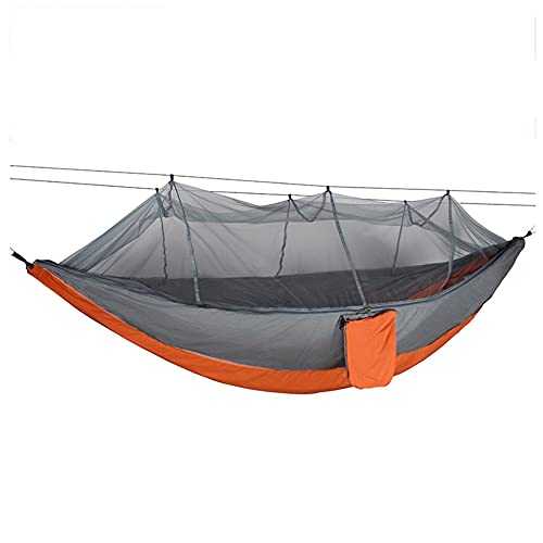 Camping Hammock, Camping Hammock With Mosquito Net - Ultra Lightweight & Durable Outdoor Travel Hammock For Camping Hiking Backpacking(Color:Orange)