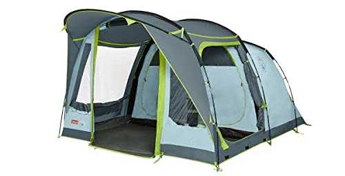 Coleman tent Meadowood 4, camping tent 4 persons, large family tent with 2 extra large darkened sleeping compartments and vestibule, quick to set up, waterproof WS 4,000 mm