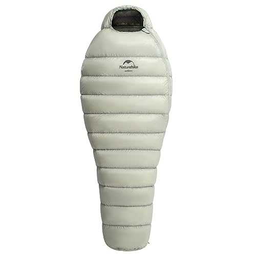 Naturehike Goose Down Mummy Sleeping Bag Ultralight | -18-48 ℉ Extreme 860 Fill Power Compact Portable 3-4 Season for Adults Cold Weather for Hiking Traveling & Outdoor