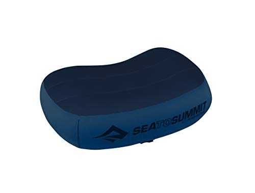 Sea to Summit - Aeros Premium Pillow R - Inflatable Travel Pillow - Soft & Comfy Brushed 50D Polyester - Lock System - Ultra-Sil Stuff Sack - For Backpacking - 34 x 24 x 11cm - Navy Blue - 79g