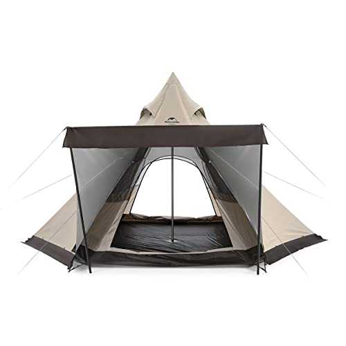 Naturehike Pyramid Tent Weatherproof Teepee Tent 4 Season Outdoor Hot Tent Robust Family Camping Tent for Hiking Holidays UV 50+