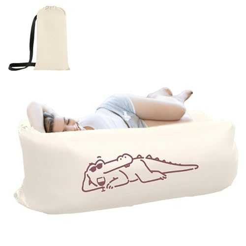 Inflatable Lounger - Waterproof Air Couch Camping Inflatable Lounger,Ergonomic Square Neck Pillow Outdoor Travel Must-Have for Concerts, Hiking, Beach