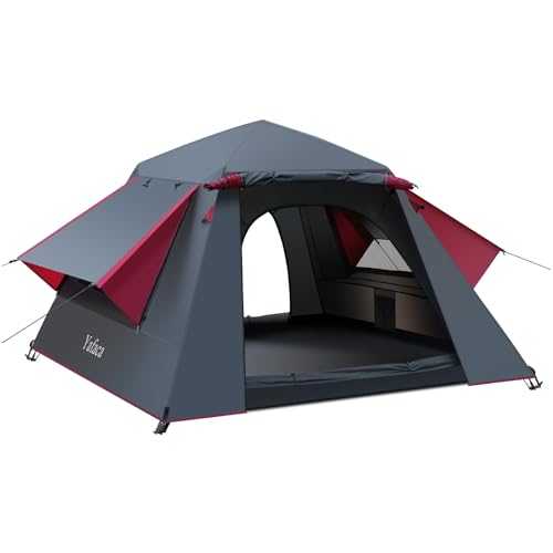 Yafaca Camping Tent, 3 Man Pop Up Tent Extra Large Waterproof Automatic Dome Tent with 2 Rainproof Windows, 2 Layers Family Festival Tent with Removable Outer Layer, Tent for Camping Picnic Garden