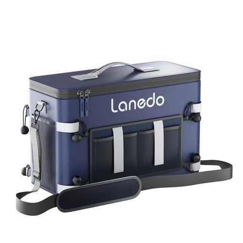 Lanedo 34-Can Soft-Sided Cooler - Collapsible, Leak-Proof, Use as a Beach Cooler, Soft Ice Bag, Ice Chest, or Travel Cooler for Food Shopping, Camping, Kayaking, Fishing, and Multi-Person Lunch Bag.