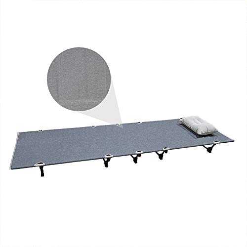 Outdoor Bold Folding Linen Camping Bed Extra Wide Sturdy Lightweight Comfortable for Outdoor Indoor (Grey)