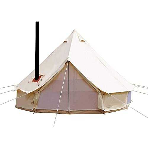 SportTent Camping 4 Season Waterproof Cotton Canvas Bell Tent with Stove Hole and Cable Hole