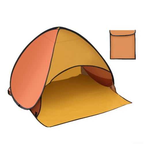 Easy Setup Beach Tent, 190T Silver-coated Material, Anti-UV Beach Shade Beach Canopy Tent Sun Shade, Portable Shade Tent for Outdoor Camping Fishing(orange)