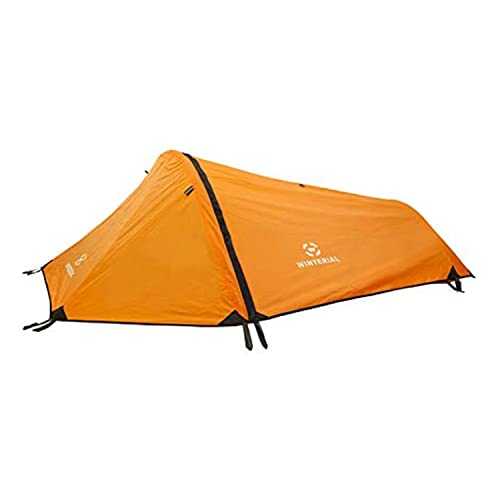 Winterial Single Person Bivy Tent - Lightweight Personal Shelter with Rainfly, 2lbs 9oz, Stakes, Poles and Guylines Included for Backpacking and Hiking (Olive Green & Orange)