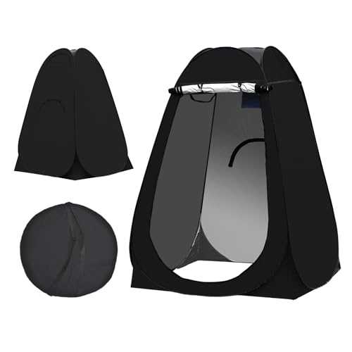 TUKAILAi Pop Up Tent for Camping Privacy Shelter - Portable Outdoor Shower Toilet Tent with Sunshade Beach Changing Room & Dressing Shelter for Fishing Picnic - Instant Setup with Carrying Bag (Black)