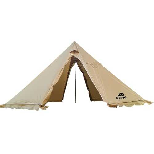 HUIOP 5-8 People Tipi Hot Tent with Stove Jack Camping Pyramid Teepee Tent for Camping Backpacking Hiking,Tipi Tent with Stove Jack