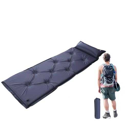 KVNTOOLS Sleeping Pad for Camping - Self-Inflating Sleeping Mat for Backpacking, Waterproof and Moisture-Proof-1 inch Base Model