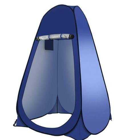 WildSky All-in-one pop-up tent, functions as a portable shower, toilet, dressing room, baby sun shade and storage.