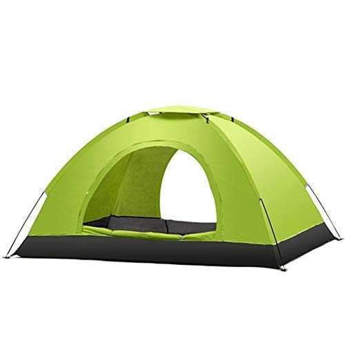 Dome Light Camping Tent Outdoor Tent Double Door Double-Layer Automatic Fit 2-3 Person 3 Season Lightweight Tent Portable Tent (Orange) (Green)