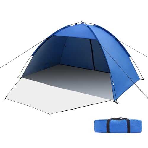 Beach Tent, Portable Beach Camping Tent for 3-4 Person Anti-UV 50+ Sun Shelter Tent with Extended Zippered Porch for Family Kids Baby Outdoor Picnic,Beach, Garden, Camping, Fishing