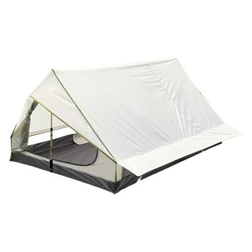 Camping Tent, Rodless Hiking Shelter, Breathable Weatherproof Design, Lightweight and Compact, (1-2 Person), for Camping, Hunting, Travel, Outdoors, Green, Brown, White
