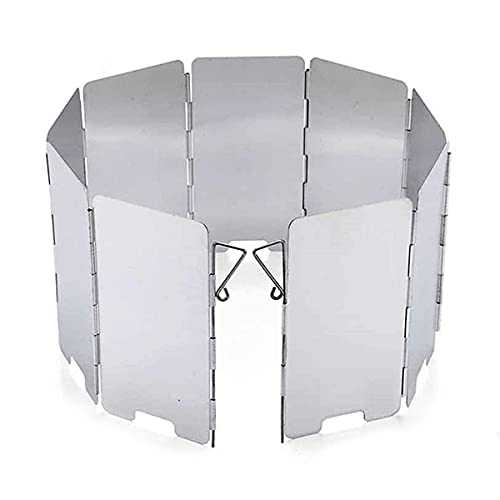TYPHEERX Windshield, 9 Plates Aluminium Mini Windscreen for Outdoor Bbq Picnic Camping Equipment
