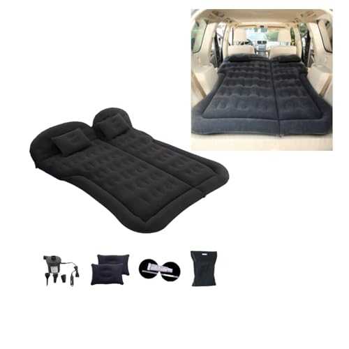 GDYIYIJIA car air mattress, car bed,Car Sleeping bed,double foldable camping bed, waterproof, summer & winter universal, trunk & rear seat universal with electric pump,Length 180cm (Black)