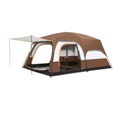 PLKEQS Canvas Bell Tent Breathable Wall Tent Glamping Tent Detachable Groundsheet Outdoor Wind and Rain Resistant for Camping Party (Coffee B)