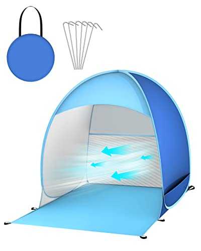 Pop Up Tent Beach Tent Portable Sun Shelters for Kids 2-3 Person, UV 50+ Protection Automatic Instant Baby Tent Outdoor Camping Tent for Family Beach, Picnic, Garden (Blue)