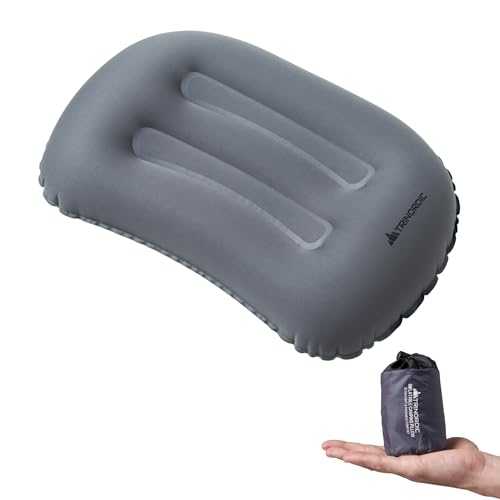 Trinordic Ultralight Inflatable Camping Pillow – Extra Soft Cover & Adjustable Valve – Comfortable and Compact Travel Pillow– Camping Equipment for Outdoor Adventure, Hiking, Backpacking & Bikepacking