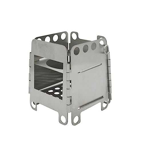 NUZAMAS Camping Stove Stainless Steel Folding Wood Stove Portable Backpacking Alcohol Stove for Outdoor Camping Backpacking Hiking Picnic