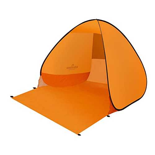 Milestone Camping 18889 Pop Up Beach Tent With Extendable Ground Sheet / UV50+ Protection/Water Resistant/Portable Carry Bag Included / 2 Security Pockets / 110cm x 150cm x 165cm