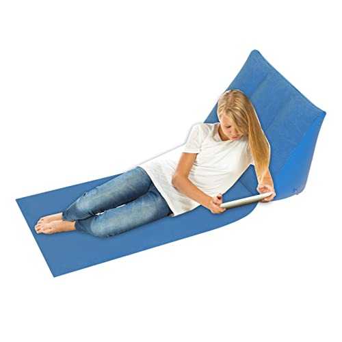 Honhoha Camping Inflatable Cushion - Outdoor Travel Inflatable Triangle Cushion | Sun Bath Beach Mat Pillows Flocking Beach Cushion for Portable Travel Camping