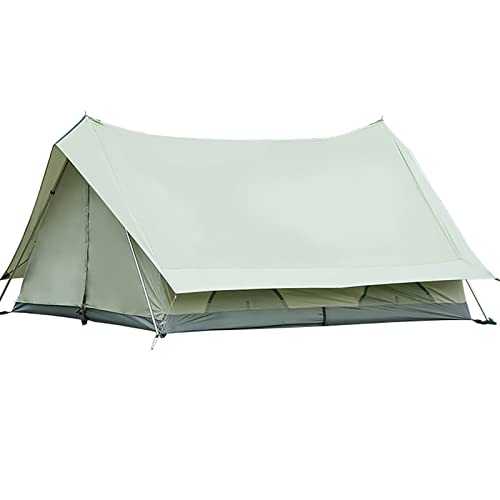 Large Cotton Tent 2-3 Person Family Camping Tent Tower Bell Tipi Tent, Waterproof Teepee Pyramid Tent, UV50+Anti-UV, 2000mm Waterproof, Great for Hiking Backpacking Picnic