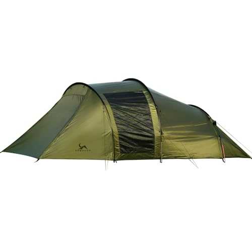 TOMOUNT Tunnel Tent 4 People Lightweight Waterproof PU 3000 mm Tent Small Pack Size Compact Camping Tent with Ground Sheet and Inner Tent for Family or Many People Camping, Hiking or Trekking