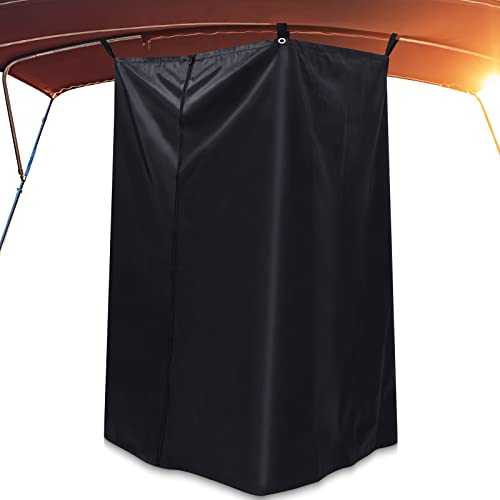 Boats Privacy Curtain Changing Room with Bag Portable Privacy Tent Easy Up Pontoon Enclosure Privacy Partition for Pontoons Boat Hanging Tent 27" W x 30" D x 72" H(Black)