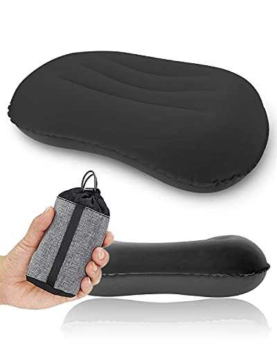 YUANYU Ultralight Camping Pillow, Compressible, Compact, Comfortable, Ergonomic Inflatable with Storage Bag, for Neck & Lumbar Support for Hiking, Camping, Traveling, Black Small Pillow, 44*28*11cm