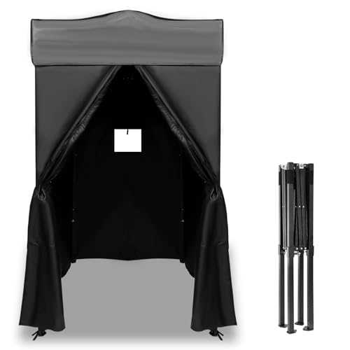 Fuceter 4x4 Pop Up Canopy Tent, Black, Contemporary Style, 4 Person, 3 Season, Waterproof, UV Protection, Shade & Privacy, Camping, Fishing, Beach, Photoshoots, Pool Party