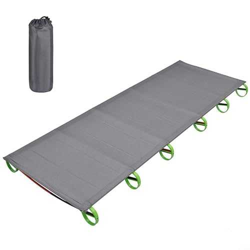 HpLive Portable Ultralight Folding Camping Bed Travel Bed Tent Lounger Aluminium Frame Outdoor Sleeping Equipment up to 150 kg (Green)
