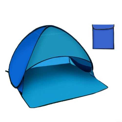 HOHOVYVY Pop-Up Beach Shelter, Outdoor Beach Tent with Carry Bag, Easy to Assemble Sun Protection Tent for Camping (Blue)