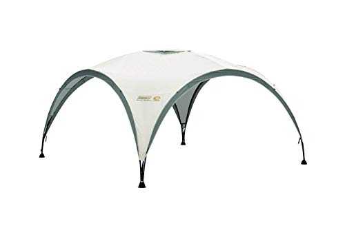 Coleman Gazebo, Event Shelter for Garden and Camping, Sturdy Steel Poles Construction, Large Tent, Portable Sun Shelter with Protection SPF 50, White/Green, M - 3 x 3 m