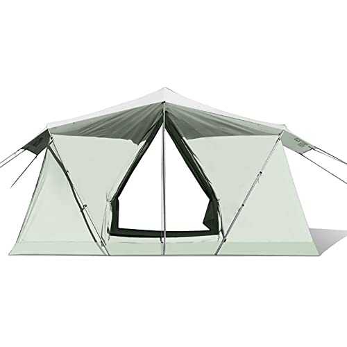 Camping Tents 3-4 Person Family Tents, Waterproof and Windproof Cotton Tent With Canopy, Double Tent Door Instant Cabin Tent for Beach Picnic Hiking Travel Sports Outdoor