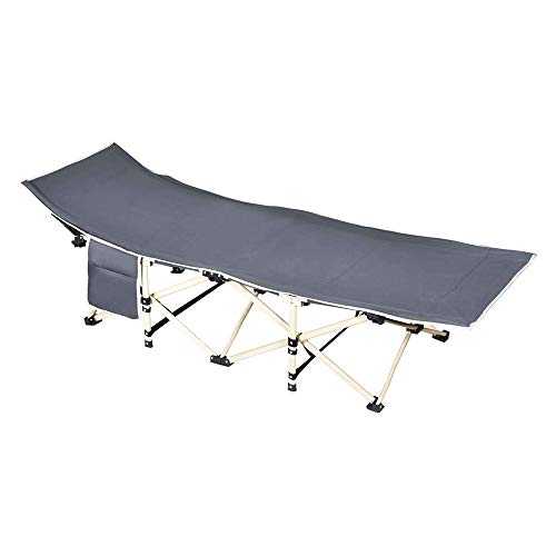 Lightweight Packable Single Bed with Storage Bag 600D Oxford Cloth Great for Car Camping Guest Hideaway Bed for Men and Women (Grey)