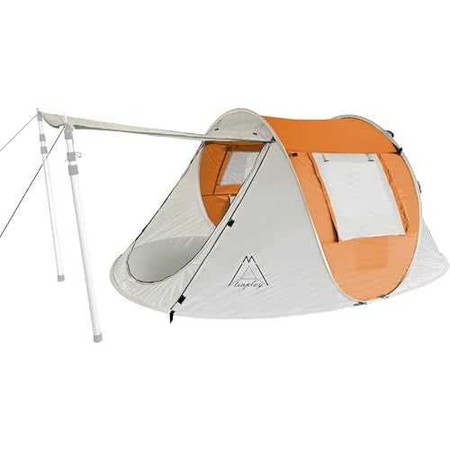 TENPLAY Pop Up Tent,2-4 People,190T Polyester,Waterproof2000mm,PU Coating,Automatic Setup,2Door,UV Protection,Lightweight,Portable Tent for Hiking,Picnic,Camping