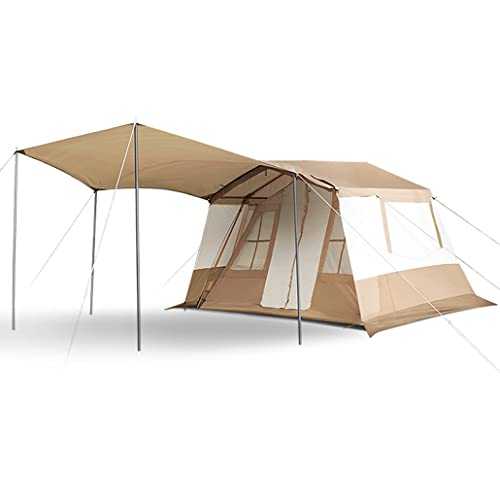 Instant Cabin Tent, 4-6 Person Canopy Tent, Family Camping Tent with Rooms and Screen Porch, for Family Camping Hunting Hiking Traveling