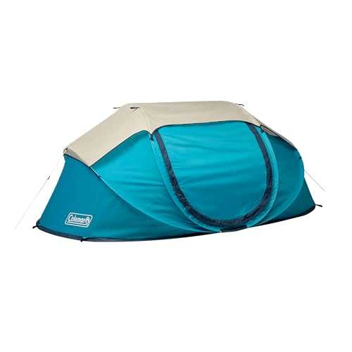 Coleman Pop-Up Instant Tent, 2/4 Person Tent Sets Up in 10 Seconds, Portable & Lightweight Tent with Adjustable Rainfly