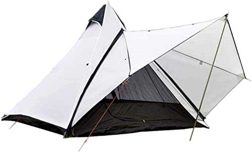 4 Season Waterproof Family Camping Teepee Tent Yurt with 2 Doors and Porch for 3-4 Persons